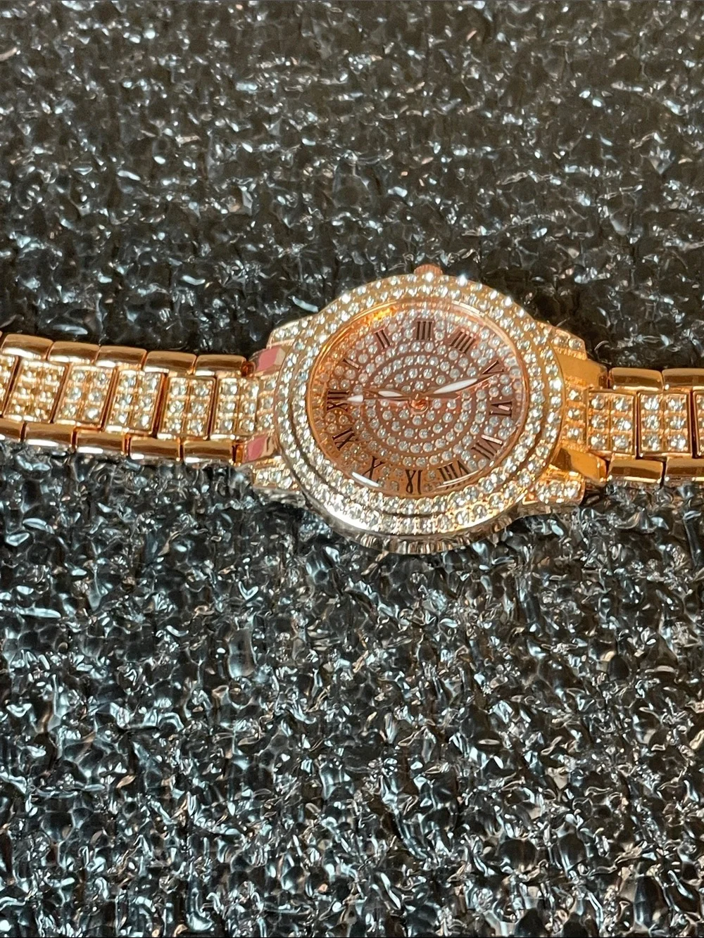 Sparkling Rose Gold Women's Bracelet Watch with Crystal Accents